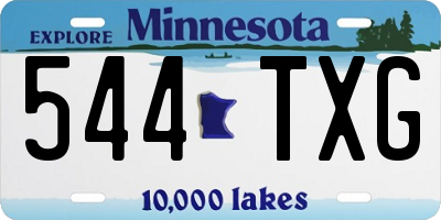 MN license plate 544TXG