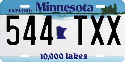 MN license plate 544TXX