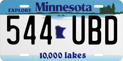 MN license plate 544UBD
