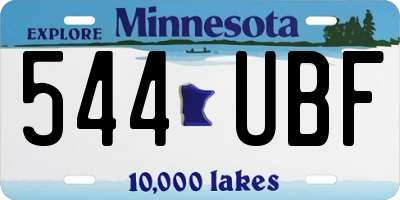 MN license plate 544UBF