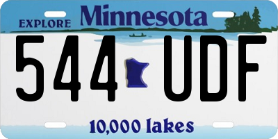 MN license plate 544UDF