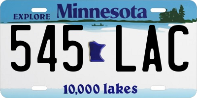 MN license plate 545LAC