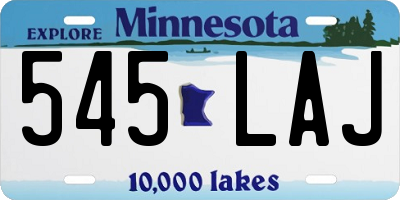 MN license plate 545LAJ