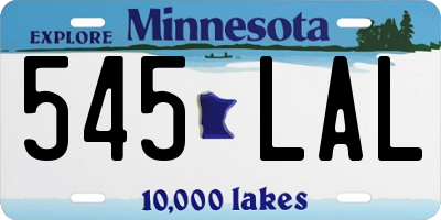 MN license plate 545LAL