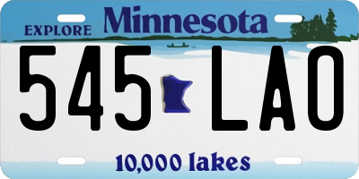 MN license plate 545LAO