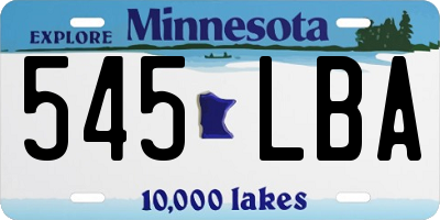 MN license plate 545LBA