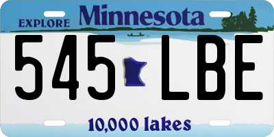 MN license plate 545LBE