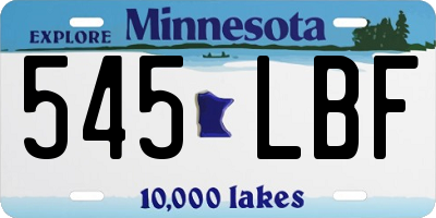 MN license plate 545LBF