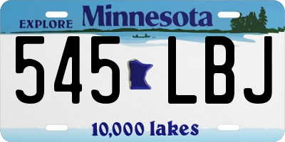 MN license plate 545LBJ