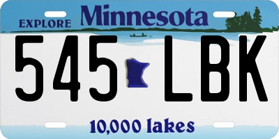 MN license plate 545LBK