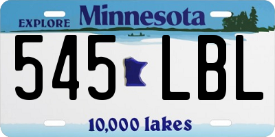 MN license plate 545LBL