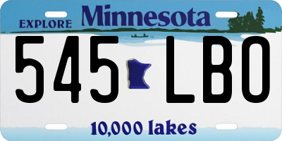MN license plate 545LBO
