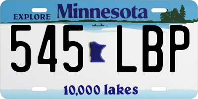 MN license plate 545LBP
