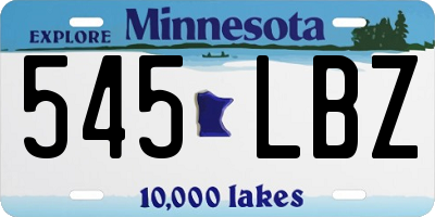 MN license plate 545LBZ