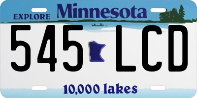 MN license plate 545LCD