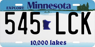 MN license plate 545LCK
