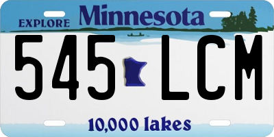 MN license plate 545LCM