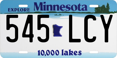 MN license plate 545LCY