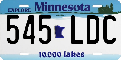 MN license plate 545LDC