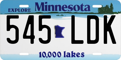 MN license plate 545LDK