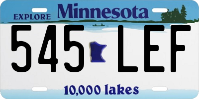 MN license plate 545LEF