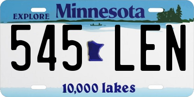 MN license plate 545LEN