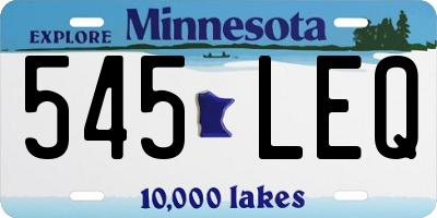 MN license plate 545LEQ