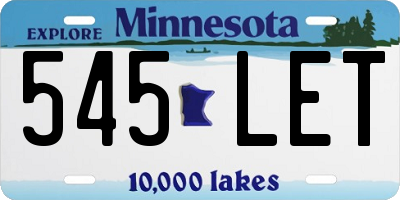 MN license plate 545LET