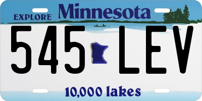 MN license plate 545LEV