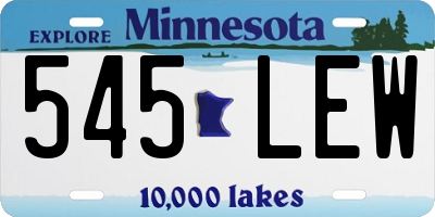 MN license plate 545LEW