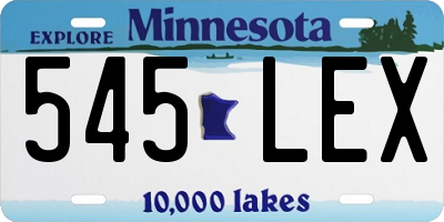 MN license plate 545LEX