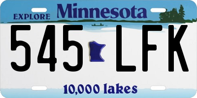 MN license plate 545LFK