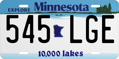 MN license plate 545LGE