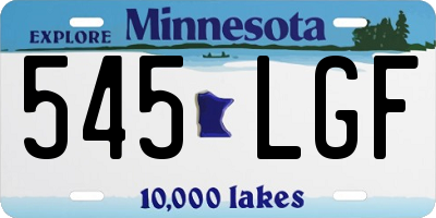 MN license plate 545LGF