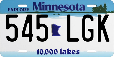 MN license plate 545LGK