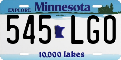 MN license plate 545LGO