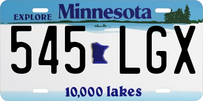MN license plate 545LGX