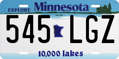 MN license plate 545LGZ
