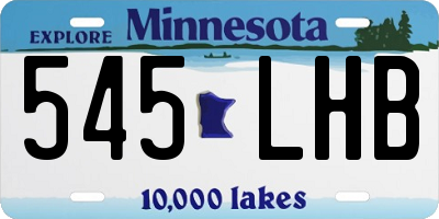 MN license plate 545LHB