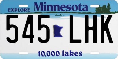 MN license plate 545LHK
