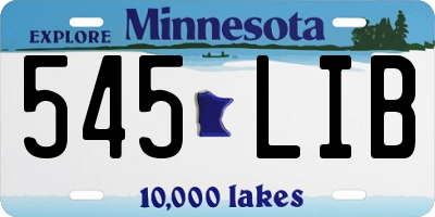 MN license plate 545LIB