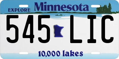MN license plate 545LIC