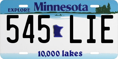 MN license plate 545LIE