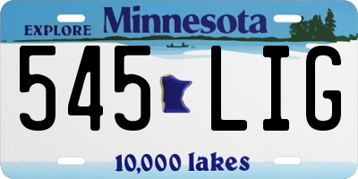 MN license plate 545LIG
