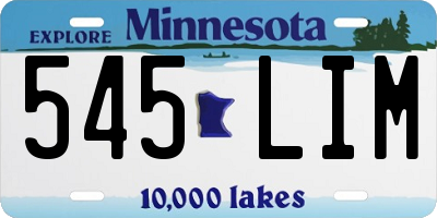 MN license plate 545LIM