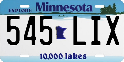 MN license plate 545LIX