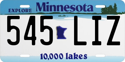 MN license plate 545LIZ