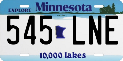 MN license plate 545LNE