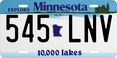 MN license plate 545LNV