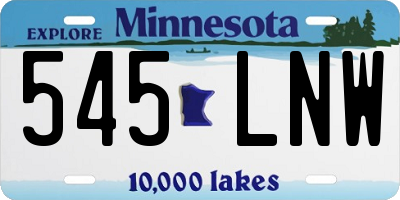 MN license plate 545LNW